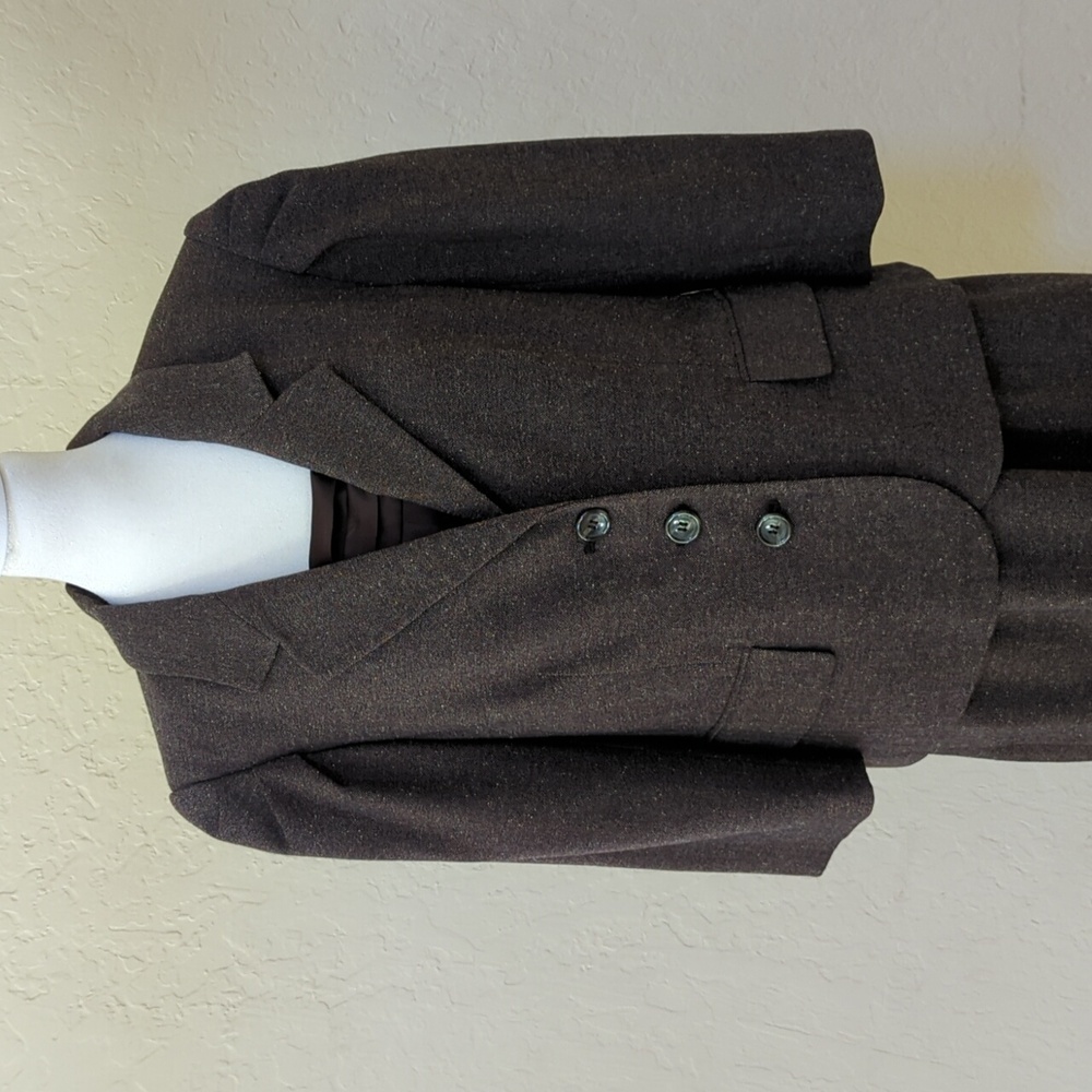 The Limited Dark Brown Satin and Herringbone Tweed Professional Dress Size 12 - Picture 8 of 11